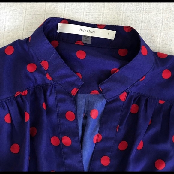 fun2fun polka dot tunic, blue and red - Picture 2 of 4